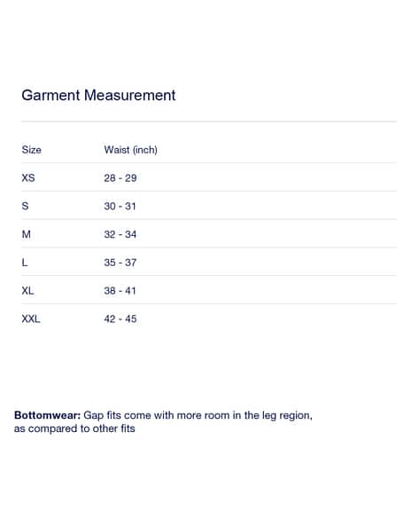 gap pants size guide
