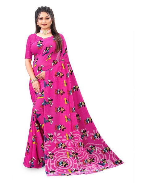 Buy Pink Sarees for Women by V Tex Sarees Online Ajio