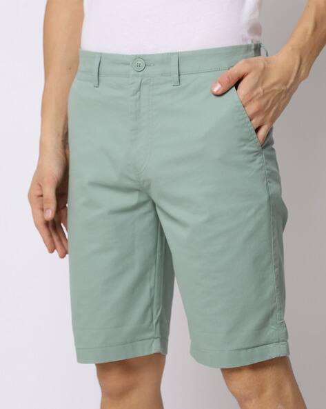 Slim Fit Flat-Front Shorts