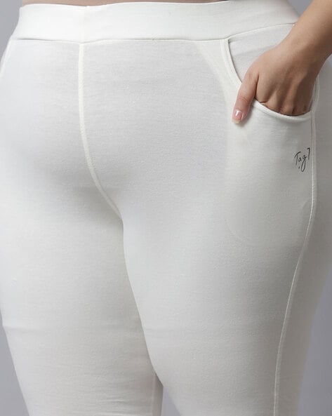 White Marble Casual Tights, Best White Gray Marble Print Womens Capri  Leggings Best Casual Tights- Made in USA/ EU