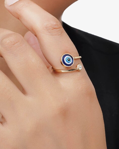 Evil Eye Ring.Stacking,Stackable,Dainty Band,Delicate,Good Luck,Blue  Sapphire Ring,Diamonds Jewelry,Yellow Gold,14 Carat Ring,14K Solid Gold,anillo,Bague,Statement  Jewelry,Wedding,Engagement,Anniversary,Bridesmaids