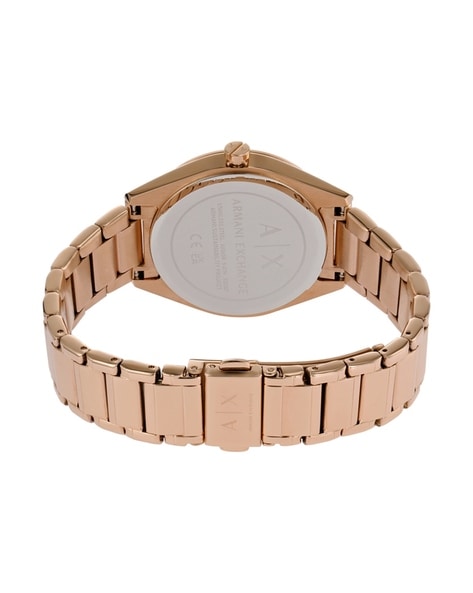 Armani exchange ladies watch rose gold best sale