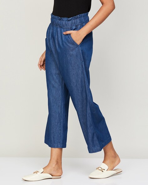 Buy Blue Trousers & Pants for Women by COLOUR ME Online