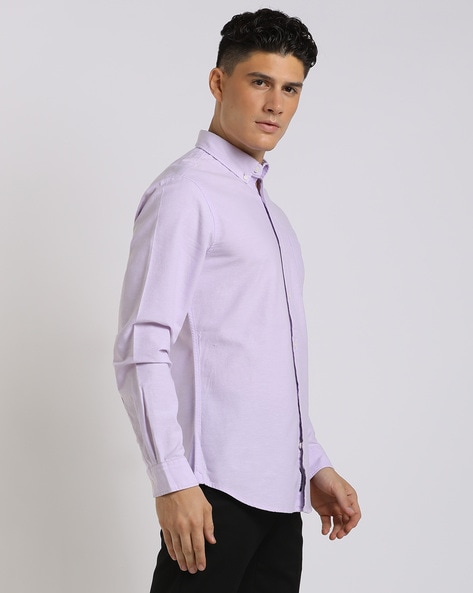 Mens purple button down dress outlet shirt