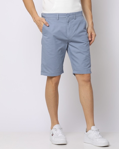 Slim Fit Flat-Front Shorts