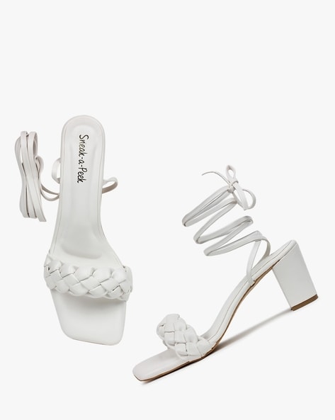 Buy DREAM PAIRS Women's Open Toe Platform High Heel Sandals, white/pu, 22.0  cm at Amazon.in