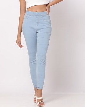 Buy online Navy Blue Lycra Jeggings from Jeans & jeggings for Women by  Naman.com for ₹779 at 65% off