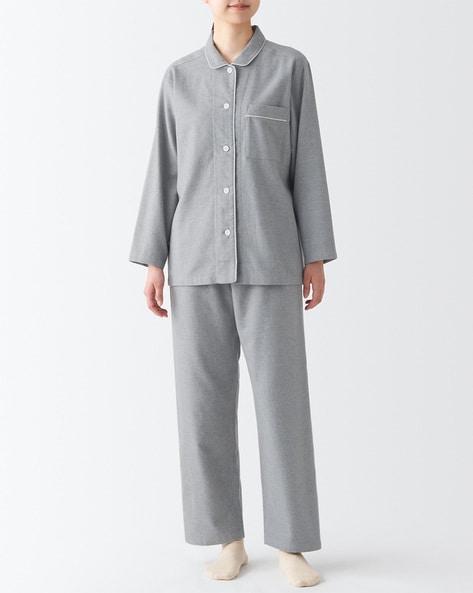 Women's Side Seamless Flannel Pajamas, Organic Cotton Pajama Set