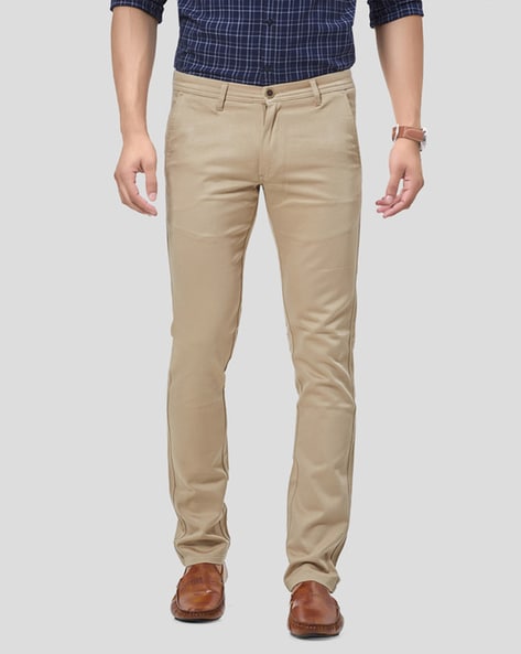 Buy Khaki Trousers & Pants for Men by OXEMBERG Online