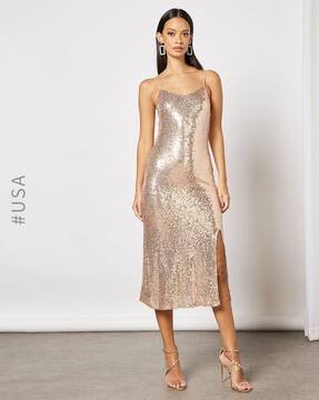 Buy Wknd Sequinned Strappy Bodycon Dre... Online