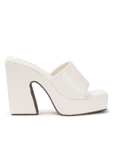 Gezzo White Croc High Heel Sandals