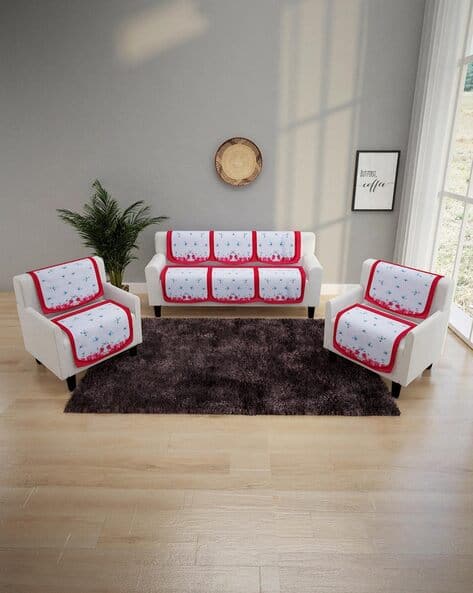 Set of Butterfly Print Sofa Seat Covers