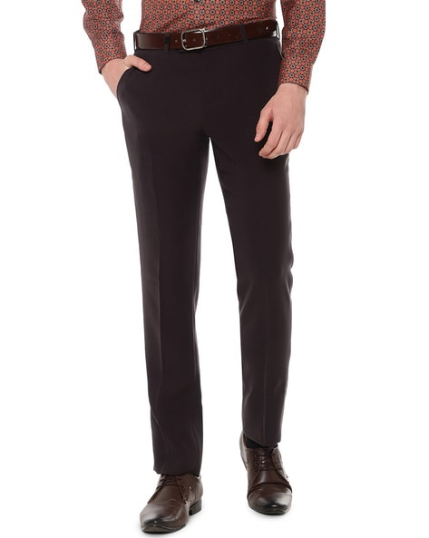 Slim Fit Flat-Front Trousers