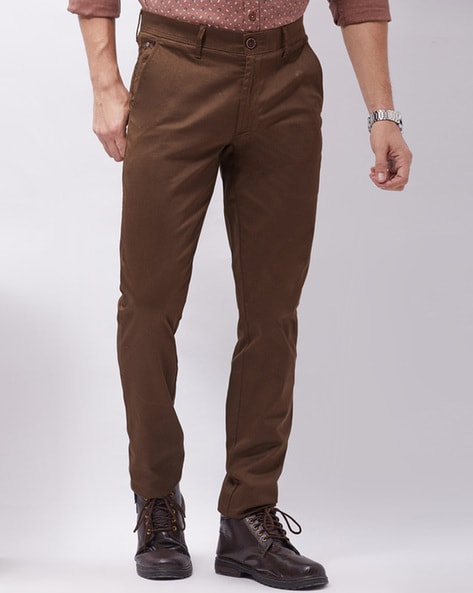 Buy Brown Trousers & Pants for Men by OXEMBERG Online