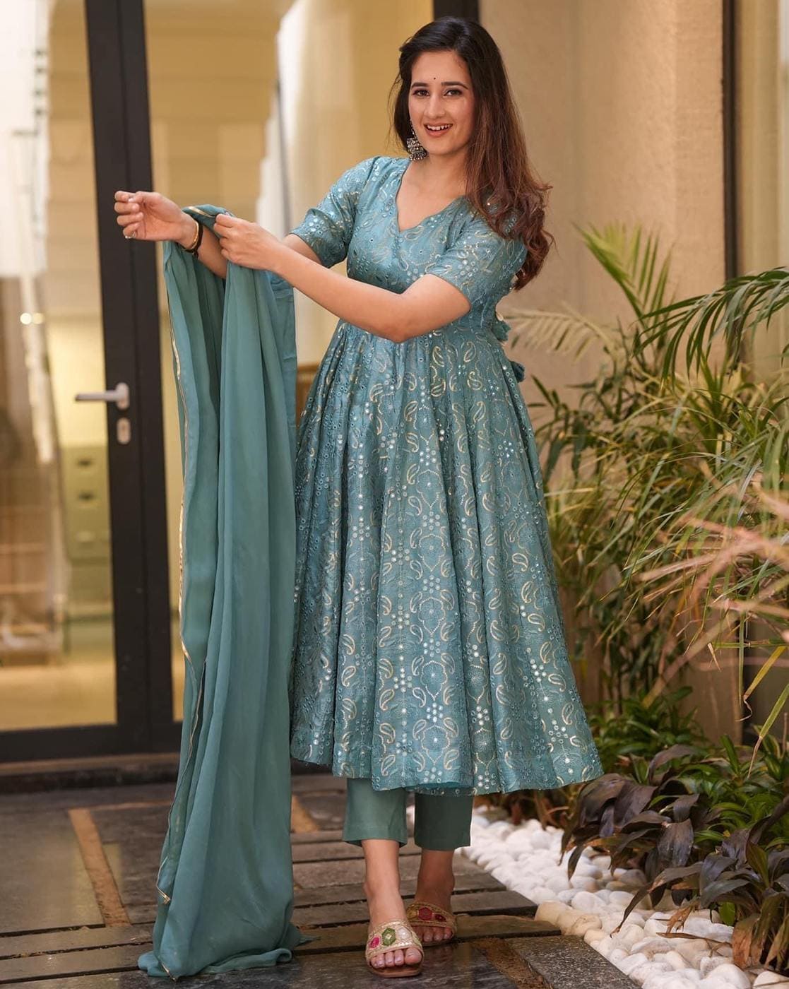 Embellished Anarkali Kurta Set