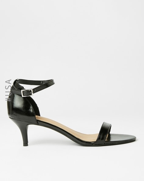 New Look pointed ankle tie kitten heels in black | ASOS