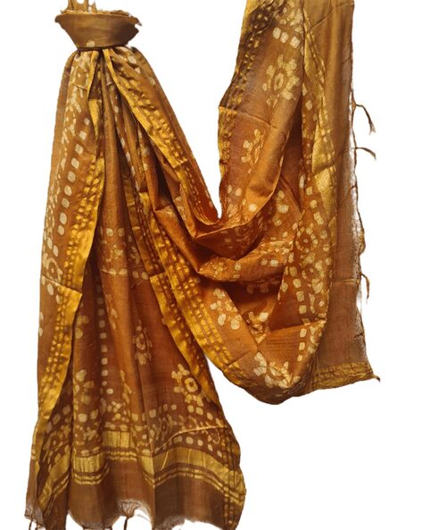 Batik Dyed Tasseled Stole Price in India