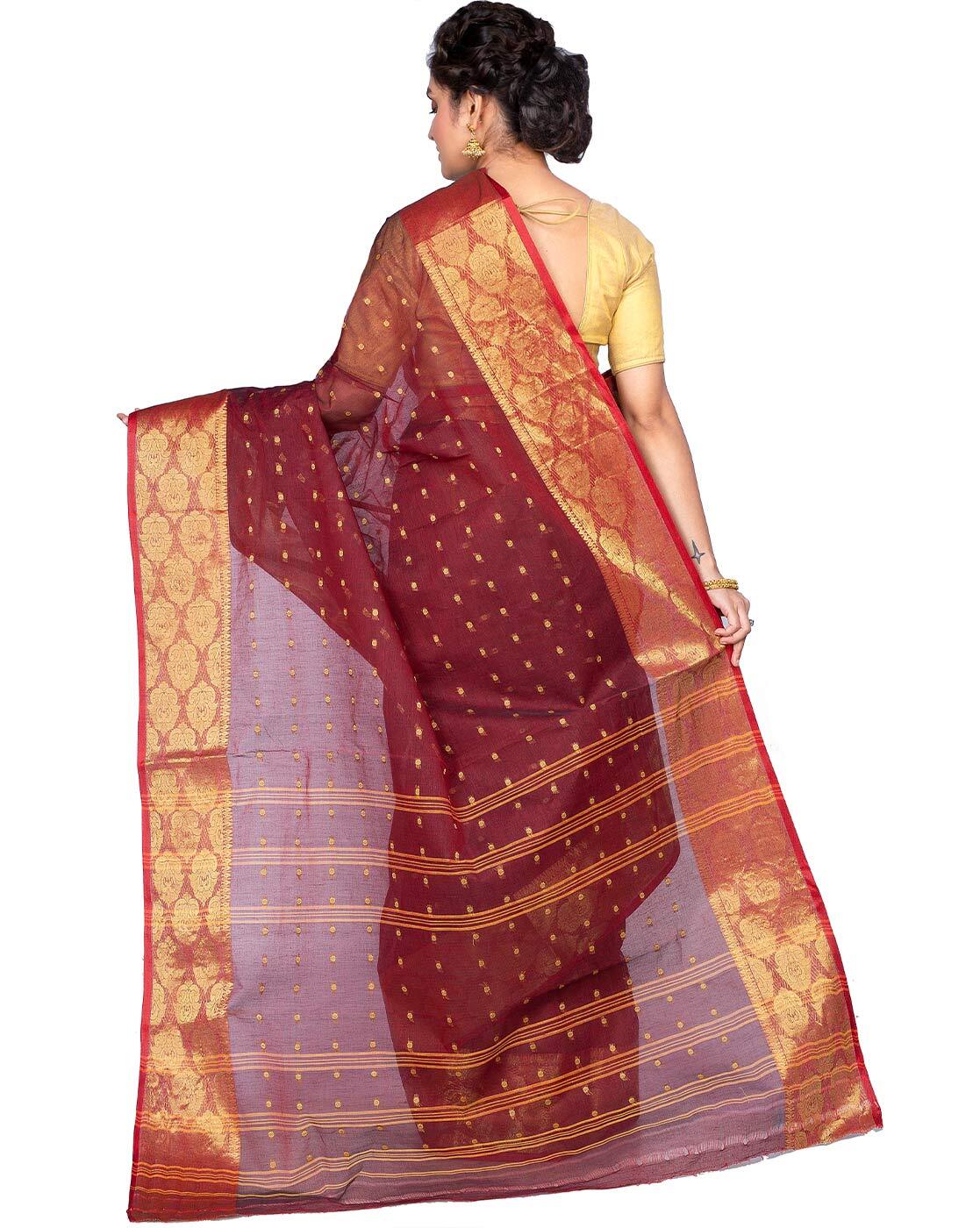 Buy Raj Sarees Women's Traditional Bengali Speciality Stylish Handloom/Tant  Saree | Pure Cotton Sarees | Self Designed Cotton Sari for ladies Without  Blouse Piece(Lemon) Online at Best Prices in India - JioMart.