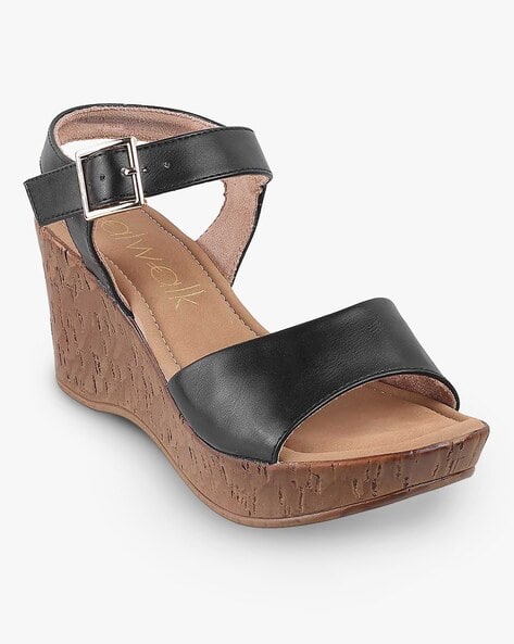 Women Wedges with Buckle Closure
