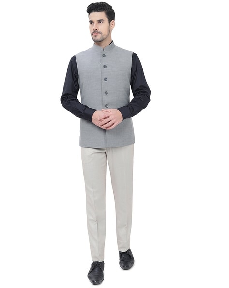 Blacksmith Black Modi Jacket for Men - Black Nehru Jacket for Men |  Blacksmith Fashion