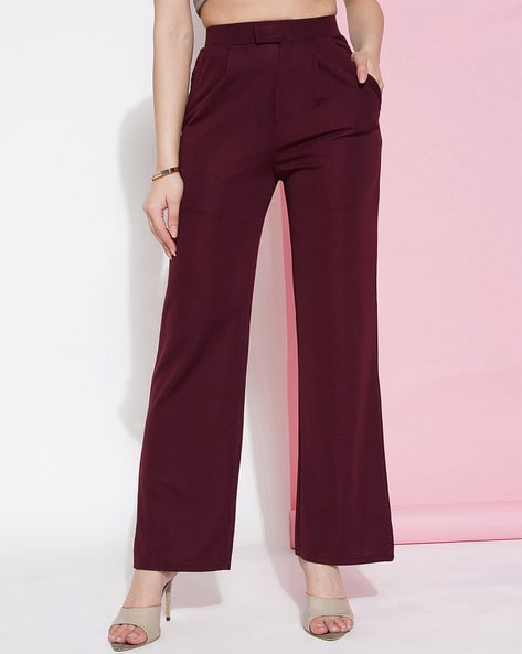 High-Rise Pleat-Front Trousers with Insert Pockets