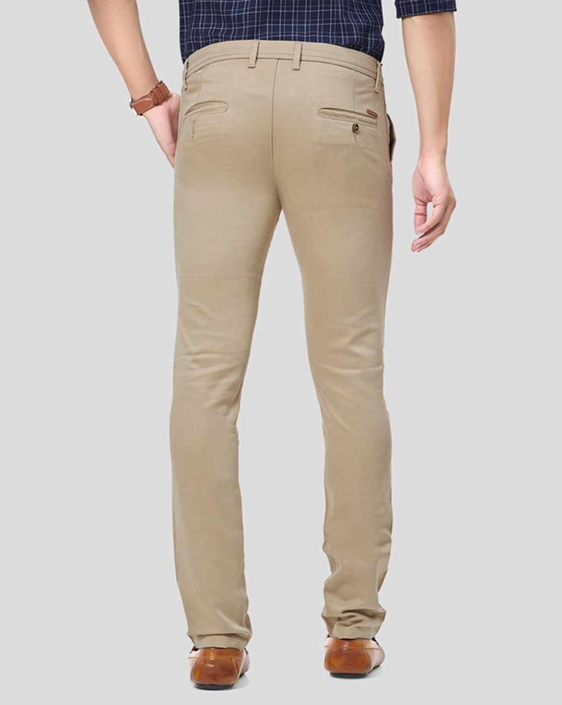 Buy Oxemberg Men Brown Slim Fit Printed Regular Trousers - Trousers for Men  4324006 | Myntra