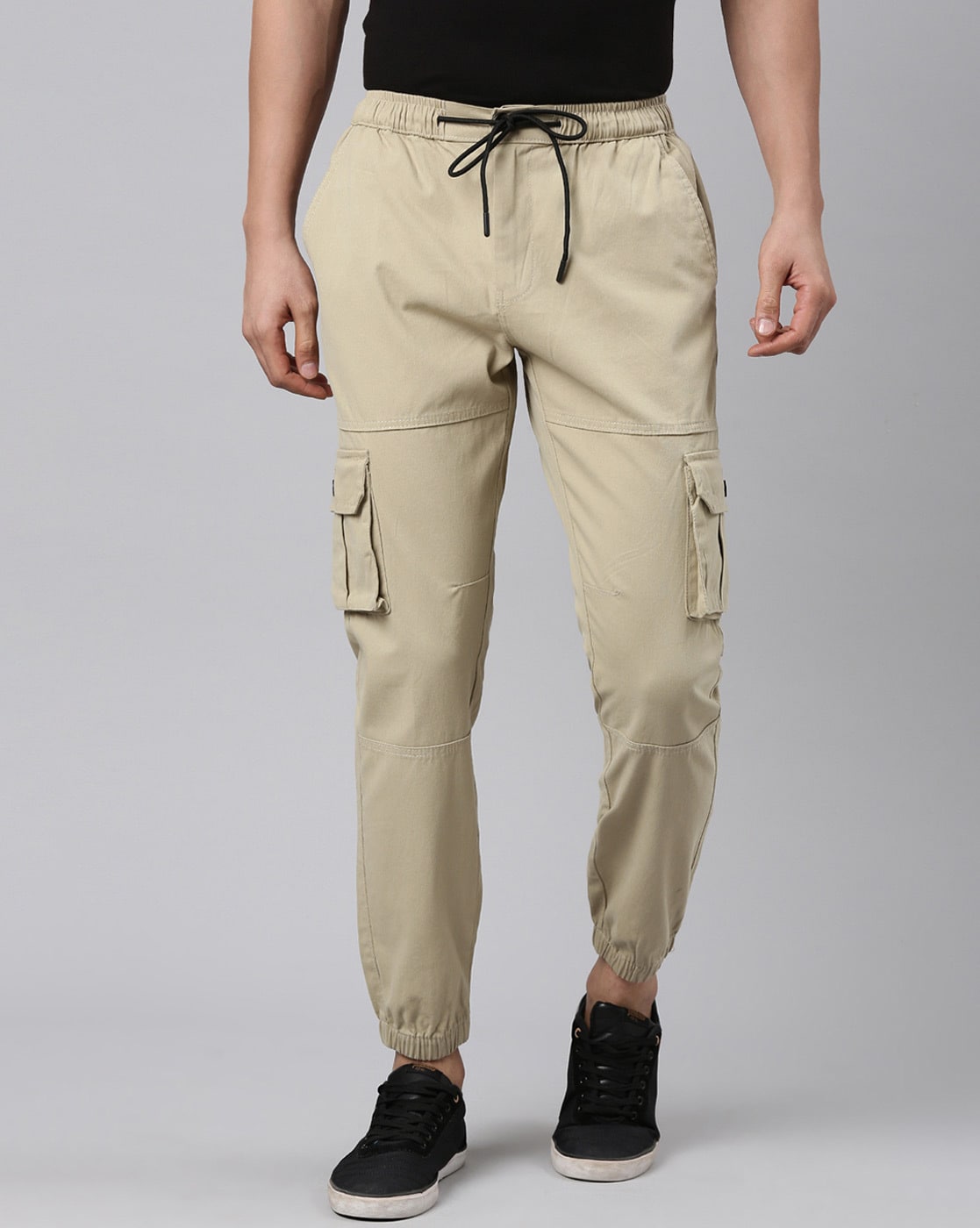 Canvas cargo trousers - Dark khaki green - Ladies | H&M IN