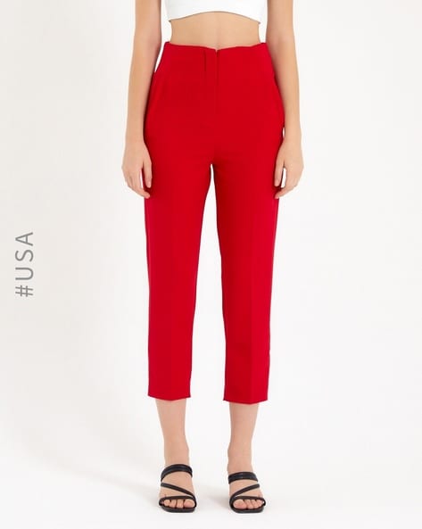 Ankle-length corduroy trousers - Burgundy - Ladies | H&M IN