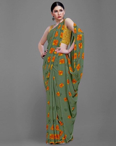 Buy Olive Sarees for Women by Hritika Online