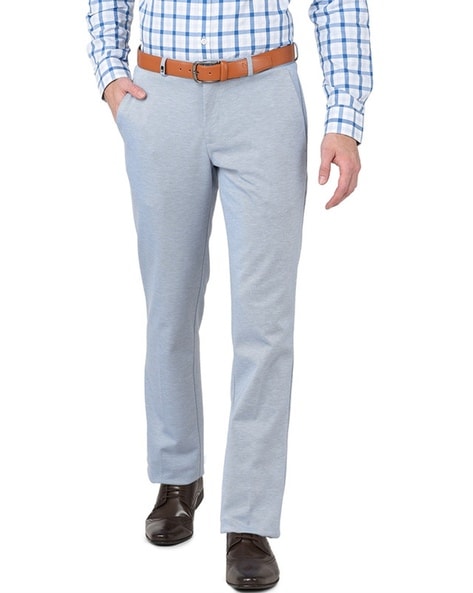 Oxemberg Light Grey Color Formal Pants For Men