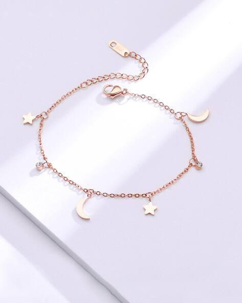 Kairangi by Yellow Chimes Moon & Star Charmed Anklet