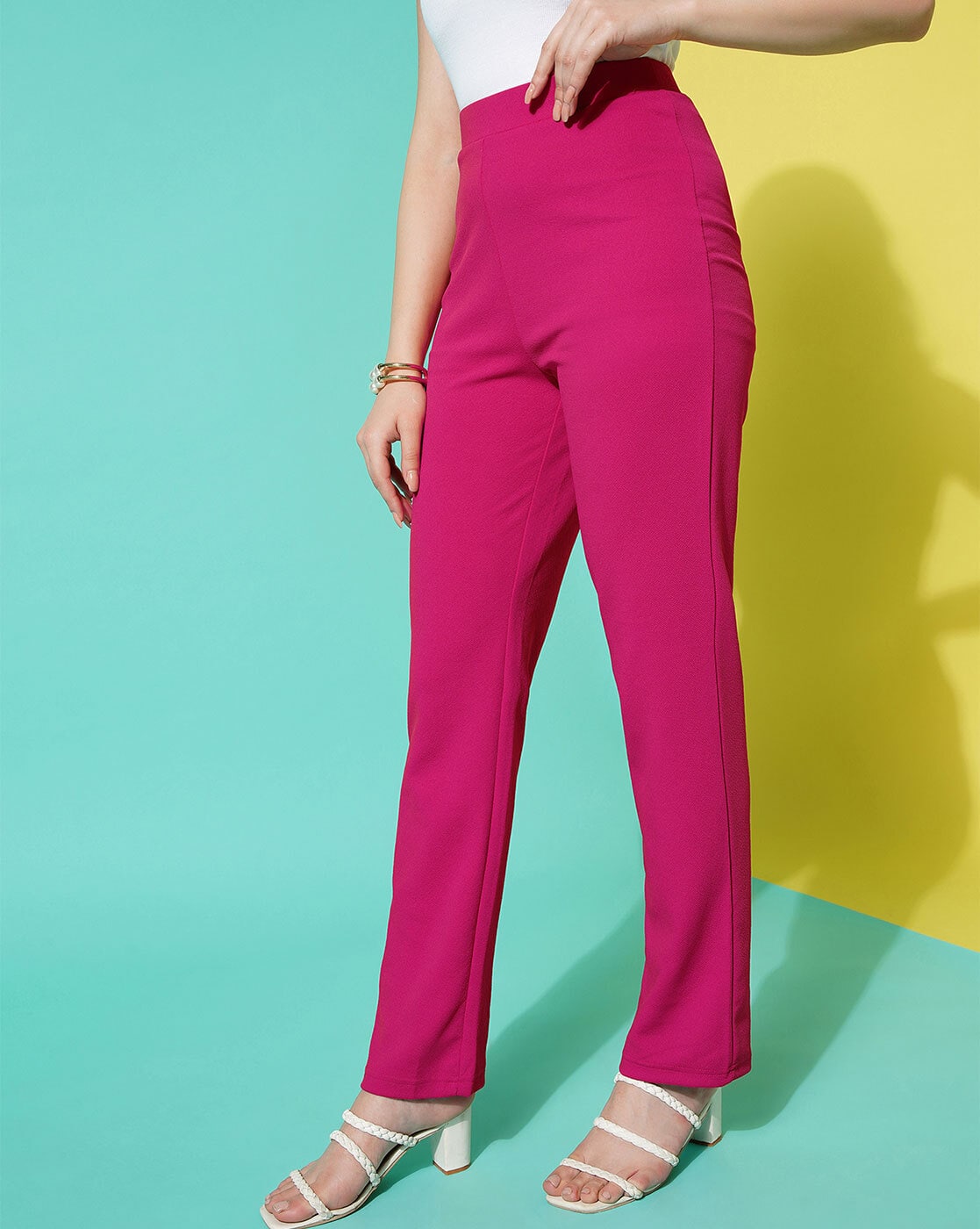 ASOS Tall ASOS DESIGN Tall high waist pants in skinny fit in pink -  ShopStyle