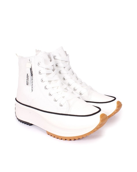Olivia Mark – Winter Thickened High-Top White Sneakers Fluffy Sole Sports  Shoes – Olivia Mark