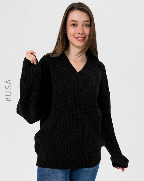 Black pullover 2024 sweater ladies