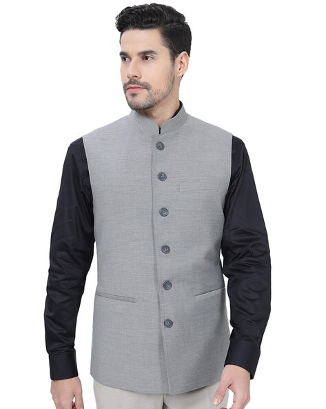 Printed Brocade Pattern Dark Brown Nehru Jacket at Rs 3499/piece in Yamuna  Nagar