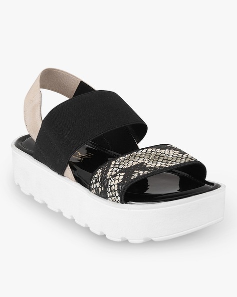 Buy CATWALK Black Polyurethane Buckle Womens Athleisure Sandals | Shoppers  Stop