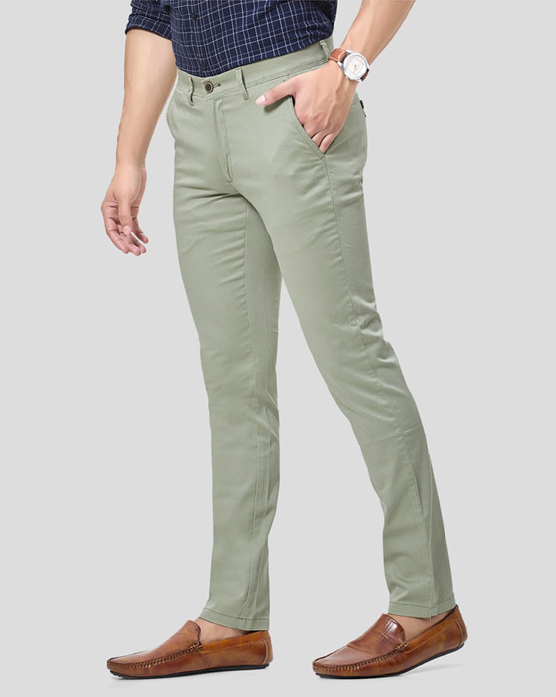 Buy Oxemberg Men Brown Slim Fit Solid Linen Formal Trousers - Trousers for  Men 4324000 | Myntra