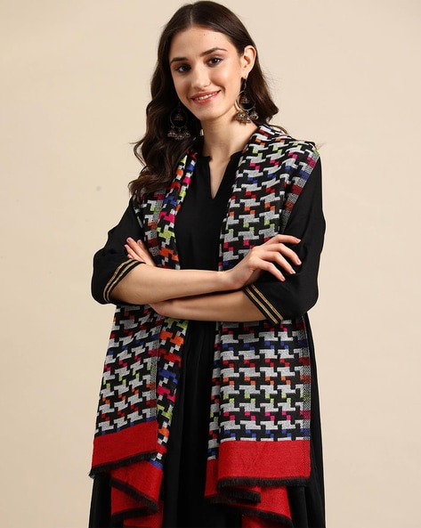 Woven Stole with Fringed Hemline Price in India