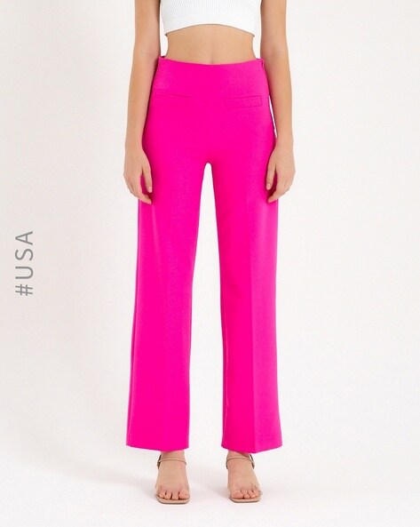 Buy Pink Trousers & Pants for Women by ORCHID BLUES Online | Ajio.com