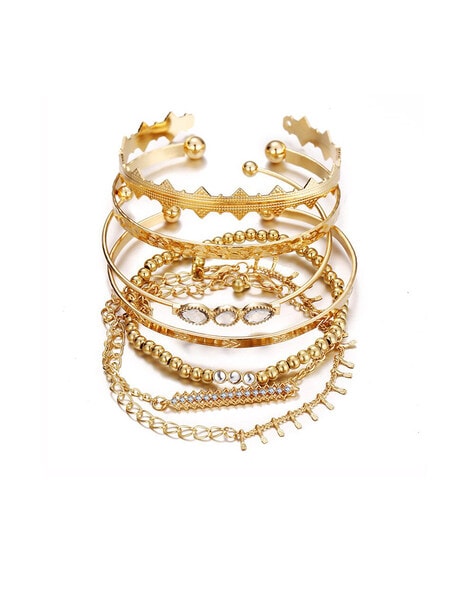Buy Attractive Kappu Pattern 1 Gram Gold Plated Stone Bracelet for Women