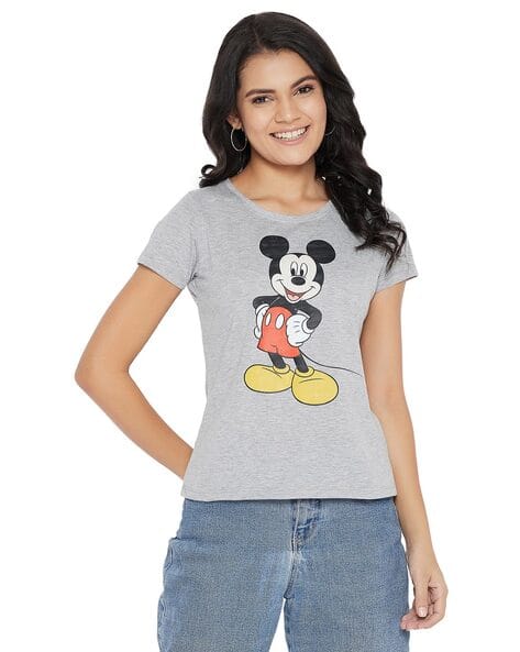 Buy Grey Tshirts for Women by MICKEY MOUSE FAMILY Online