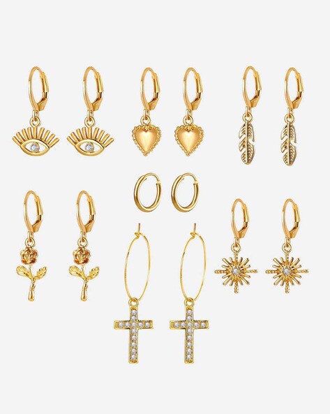 Buy Cross Earrings, Gold Cross Earrings, Gold Hoop Earrings, Silver Hoop  Earrings, Dainty Hoop Earrings, Cubic Cross Earrings, FREYA EARRINGS Online  in India - Etsy