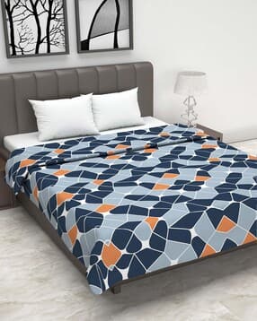 Microfiber Polyester 120 GSM Abstract Print Double Bed AC Dohar Quilt Blanket