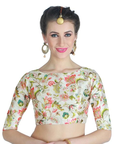 Ladies Silk Boat Neck Blouse, Size: 34, 36, 38 & 40 at Rs 300