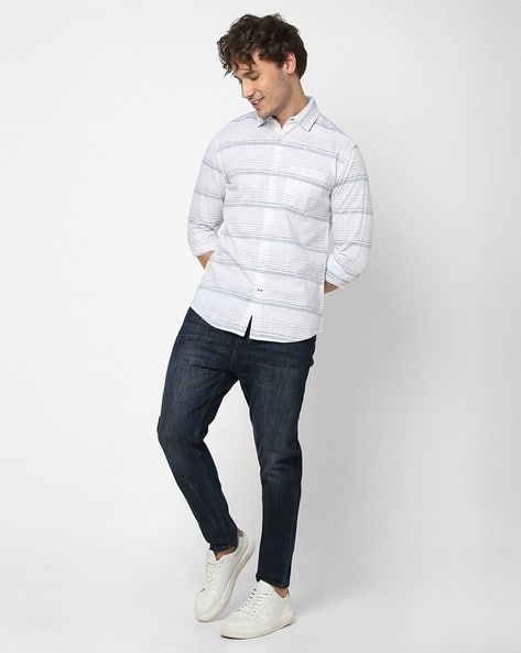 Striped Shirt with Patch Pocket