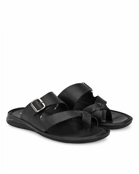 Black Strappy Toe Ring Sandals - CHARLES & KEITH IN