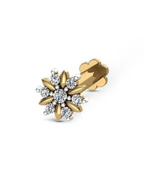 dishis Floral Pattern Diamond-Studded Nosepin-picture-46