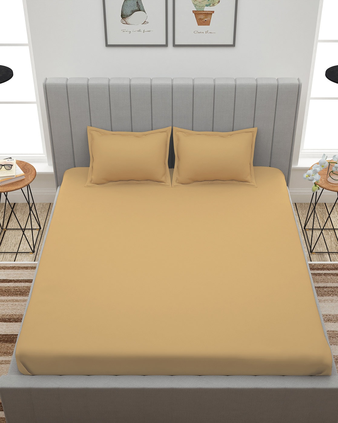 Buy Beige Bedsheets for Home & Kitchen by CG HOMES Online