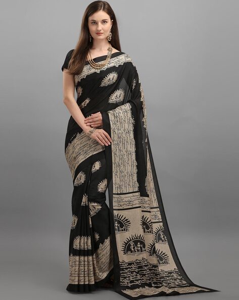 Buy Black Sarees for Women by Ethnic Junction Online