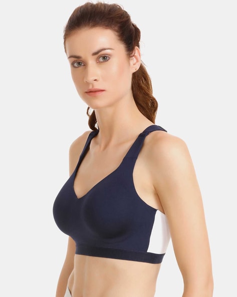 AP20 Wirefree Padded Tactel Nylon Elastane Full Coverage Racer Back Styling  Sports Bra